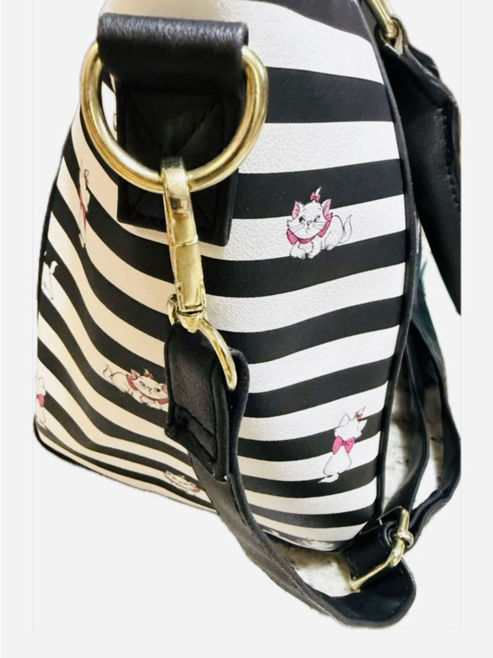 NWOT! Disney Loungefly Aristocats Marie "Because I'm a Lady" Striped Satchel - Picture 4 of 15